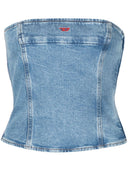 Diesel de ville trägerloser Denim Crop Top