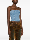 Diesel de ville trägerloser Denim Crop Top