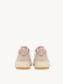 Autry Medalist Low Sneakers In White Canvas And Pink Leather
