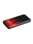 Vision Of Super Black Powerbank With Red Flames And White Logo