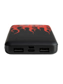 Vision Of Super Black Powerbank With Red Flames And White Logo