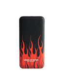 Vision Of Super Black Powerbank With Red Flames And White Logo