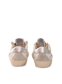 Golden Goose Sneakers Super Star Leather Upper Suede Toe And Spur Glitter Star Laminated Heel White/Ice/Gold/Silver