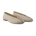 Sadler zip bailarinas de cuero de burberry blanco