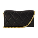 Billetera de caballo mecedora en la cadena de cuero de burberry negro