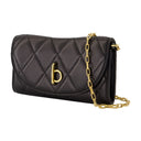 Billetera de caballo mecedora en la cadena de cuero de burberry negro