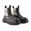 Creeper Chelsea Low Ankle Boots Burberry Leather Black