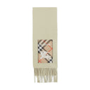 Solid Label Scarf Burberry Cashmere White