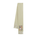 Solid Label Scarf Burberry Cashmere White