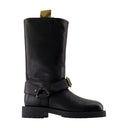 Sillín suave botas bajas burberry cuero negro