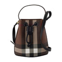 Ll mini-cordon de cordon burberry en cuir synthétique marron