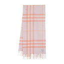 Giant Check Scarf Burberry Wool Pink