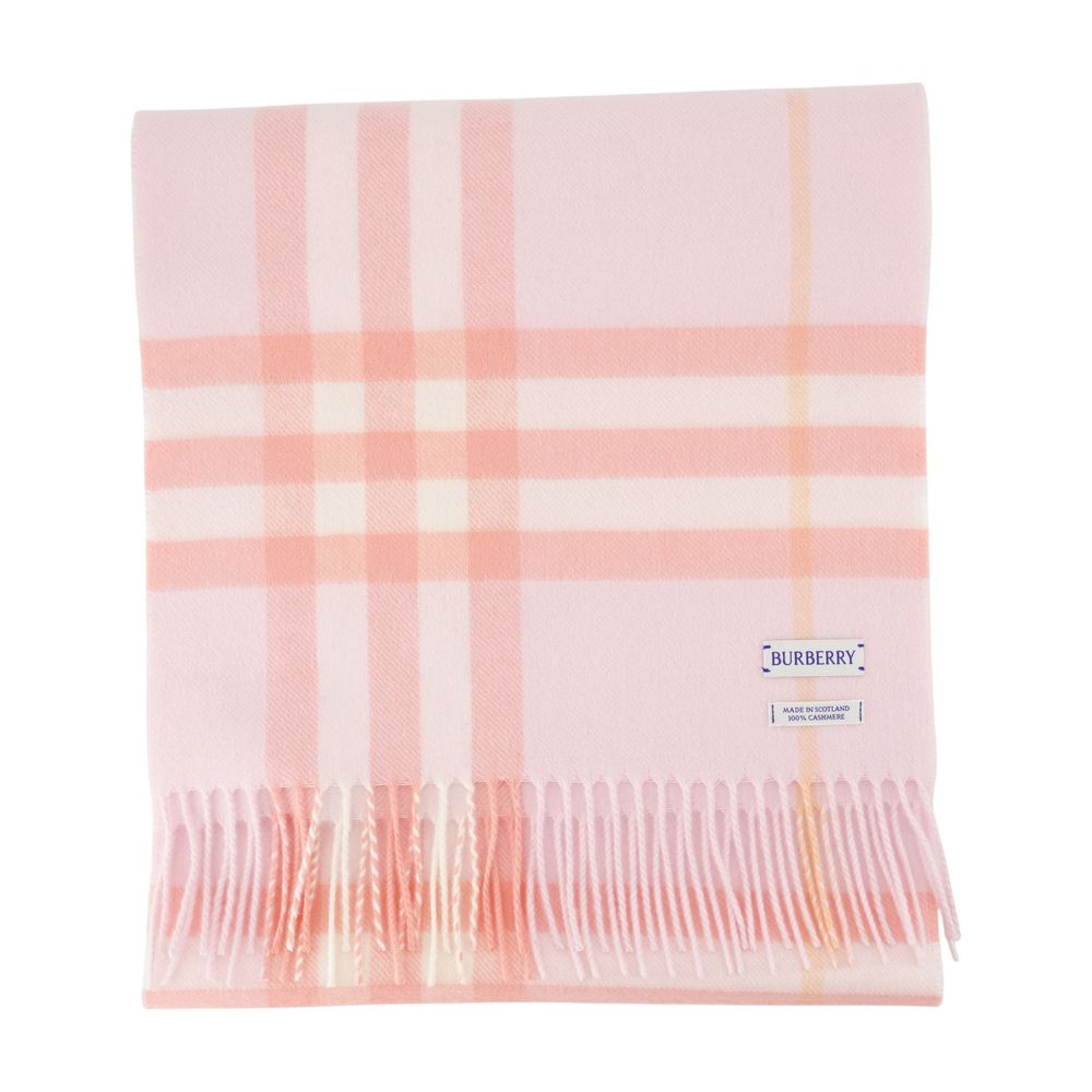 Giant Check Scarf Burberry Wool Pink