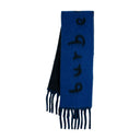 Mu Text Scarf Burberry Wool Blue