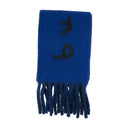 Mu Text Scarf Burberry Wool Blue