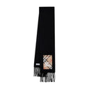 Mu Solid Label Scarf Burberry Cashmere Black