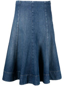 Khaite Lennox hat Denim Midi Rock ausgestattet