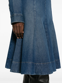 Khaite Lennox hat Denim Midi Rock ausgestattet