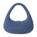 Swipe Baguette Bag Coperni lærred vasket blå
