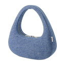 Swipe Baguette Bag Coperni lærred vasket blå