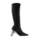 Bottes d'étirement de pont coperni en cuir noir