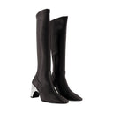 Bottes d'étirement de pont coperni en cuir noir