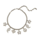 Collier Crystal Charms Alessandra Rich Silver Brass