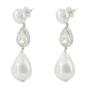 Pearl Crystal Droplet Earerings selvportræt andre hvidt