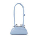 Mini-sac à bandoulière incurvé en cuir autoportrait bleu
