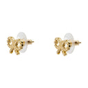 Micro Pendientes de arco de oro autorretrato oro plateado