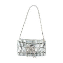 Crystal Bow Mini Shoulder Bag Self Portrait Metal Silver