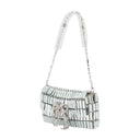 Crystal Bow Mini Shoulder Bag Self Portrait Metal Silver