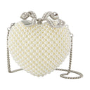 Pearl Heart Clutch Autotratero poliéster blanco
