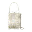 Pearl verfraaid mini -tas zelfportret metaal wit