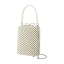 Pearl verfraaid mini -tas zelfportret metaal wit