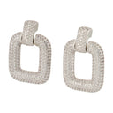 Boucles d'oreilles en cristal autoportrait argenté en argent