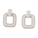 Boucles d'oreilles en cristal autoportrait argenté en argent