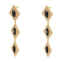 Crystal Tiered Earrings Self Portrait Metal Gold/Black