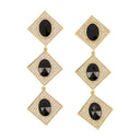 Crystal Tiered Earrings Self Portrait Metal Gold/Black