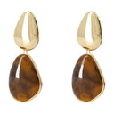 Tiger Eye Tiered Earrings Self Portrait Metal Multicolor
