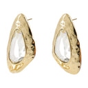 Hammered Earrings Self Portrait Metal Gold