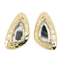 Hammered Earrings Self Portrait Metal Gold