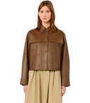 Max Mara Weekend Piovra Brown Leather Jacket