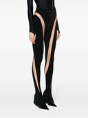 Mugler -Leggings mit halb transparenten Einsätzen
