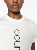 Courreges Cotton T -shirt med logotyptryck