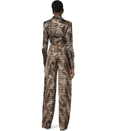 Elisabetta Franchi Brown Alligator Print Shirt