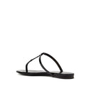 Saint Laurent Cassandra Leather Flat Sandals