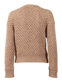 Fabiana Filippi Maglia Scollo V In Filato Stampato Punto Crochet Color Acero