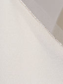 Fabiana Filippi Canotta Scollo V In Enver Satin Con Bordo Tulle,Filo Diamant Color Burro
