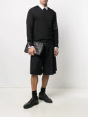 Thom Browne Klassischer Pullover mit Rundhalsausschnitt und Balkenstreifen aus feiner Merinowolle